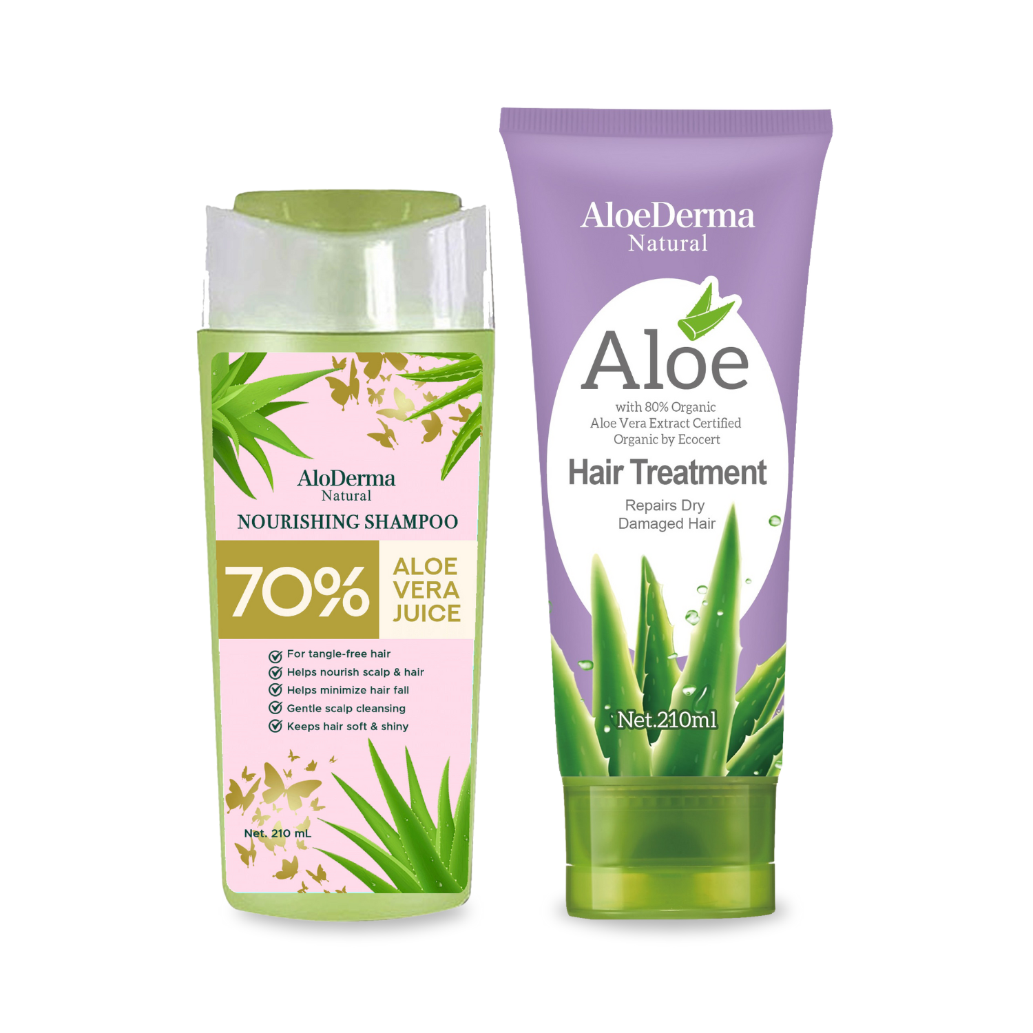Aloe Shampoo & Hair Treatment Set – Aloderma